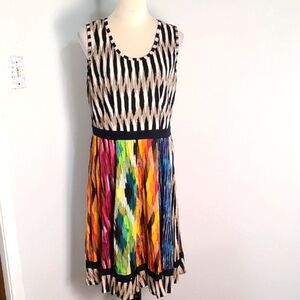 Klozlyne Multicolor Sleeveless Dress, Kner-length, Size XL